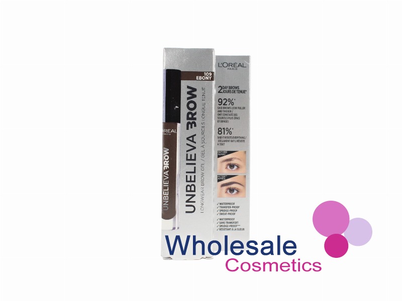 12 x L'Oreal Unbelieva Brow Long Wear Brow Gel - 109 EBONY